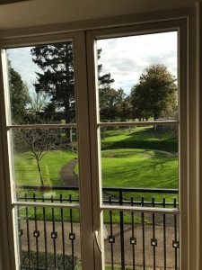 view of the golf course from the Grove west wing family rooms